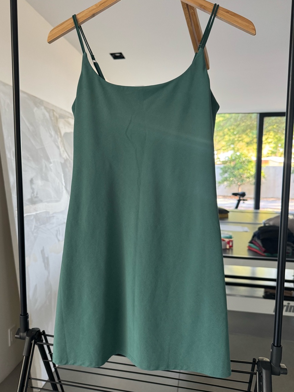 Green Spaghetti-Strap athletic Dress